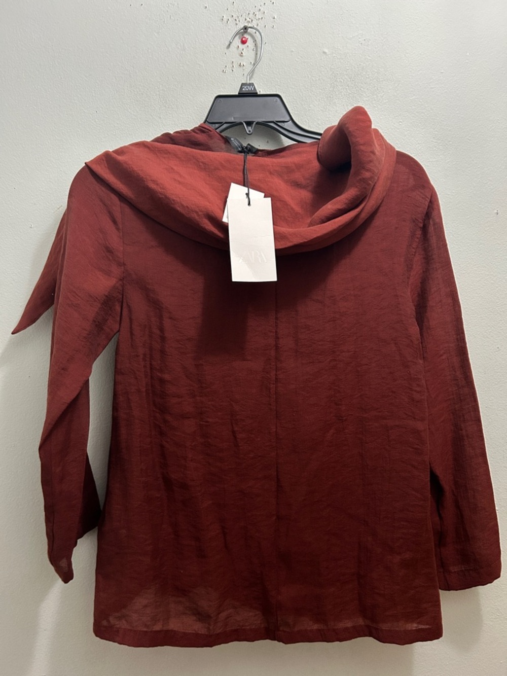 Women’s Rust Tie-Shoulder Long Sleeve Top multi position - Picture 3 of 6